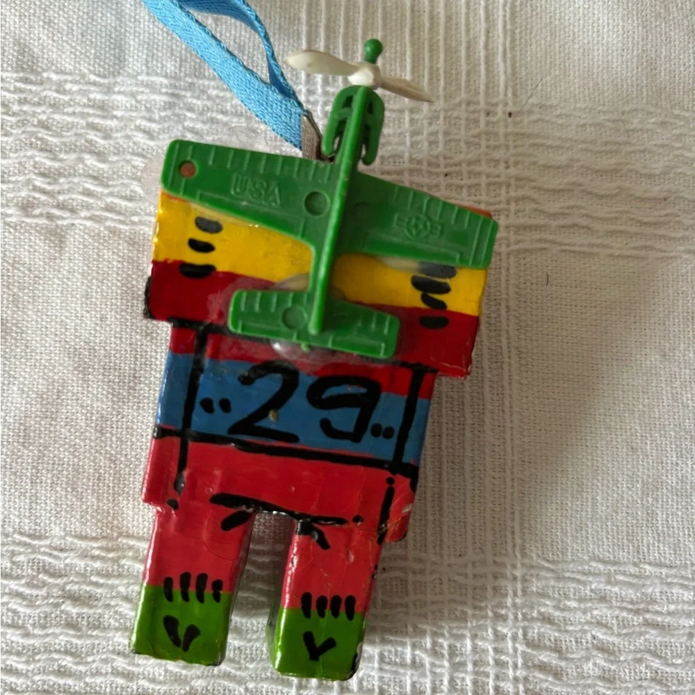 Colorful Robot necklace/deocr/Keychain with Googly Eyes
